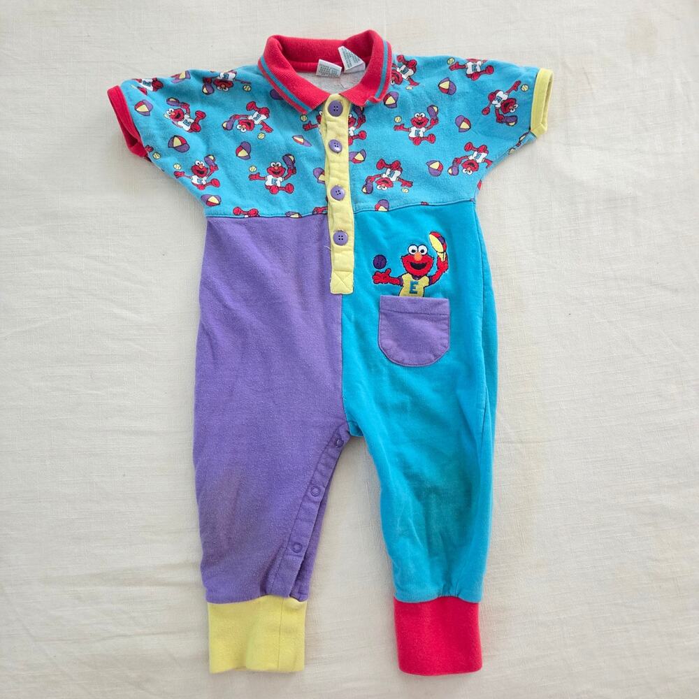 Vintage Elmo Color Block Pantsuit 12 months